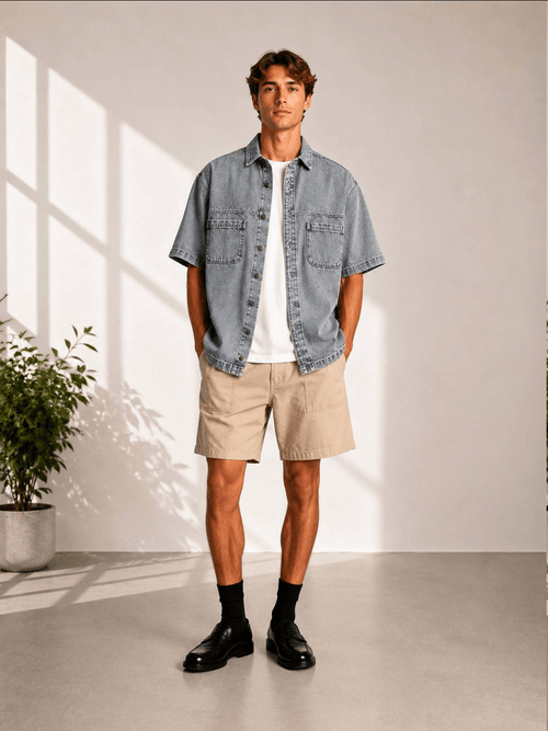 Denim ShirShort Sleeves Shirts - Loose fit