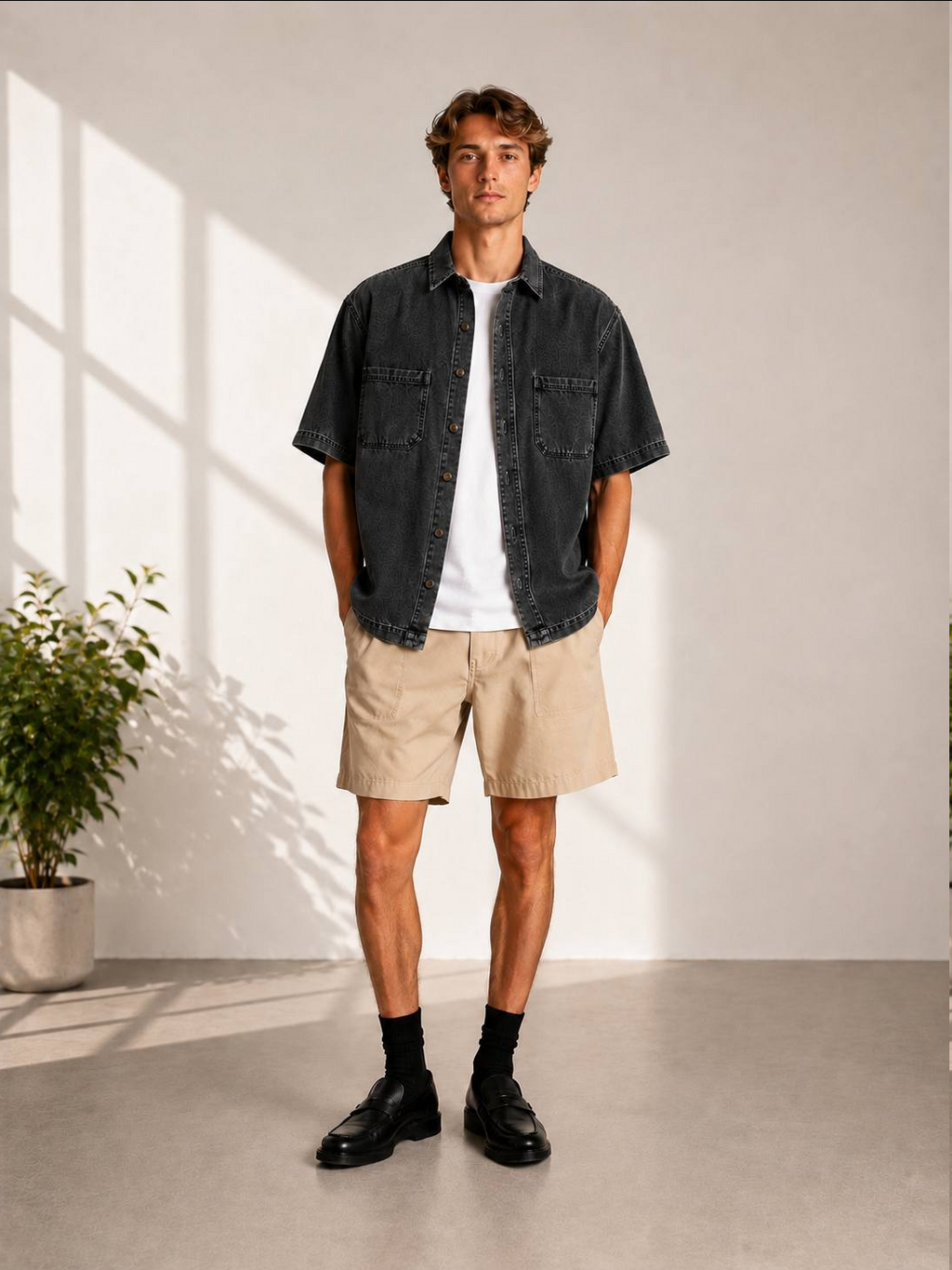 Denim ShirShort Sleeves Shirts - Loose fit