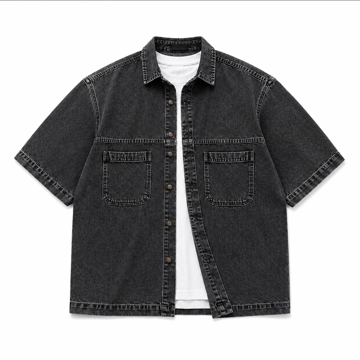 Denim ShirShort Sleeves Shirts - Loose fit