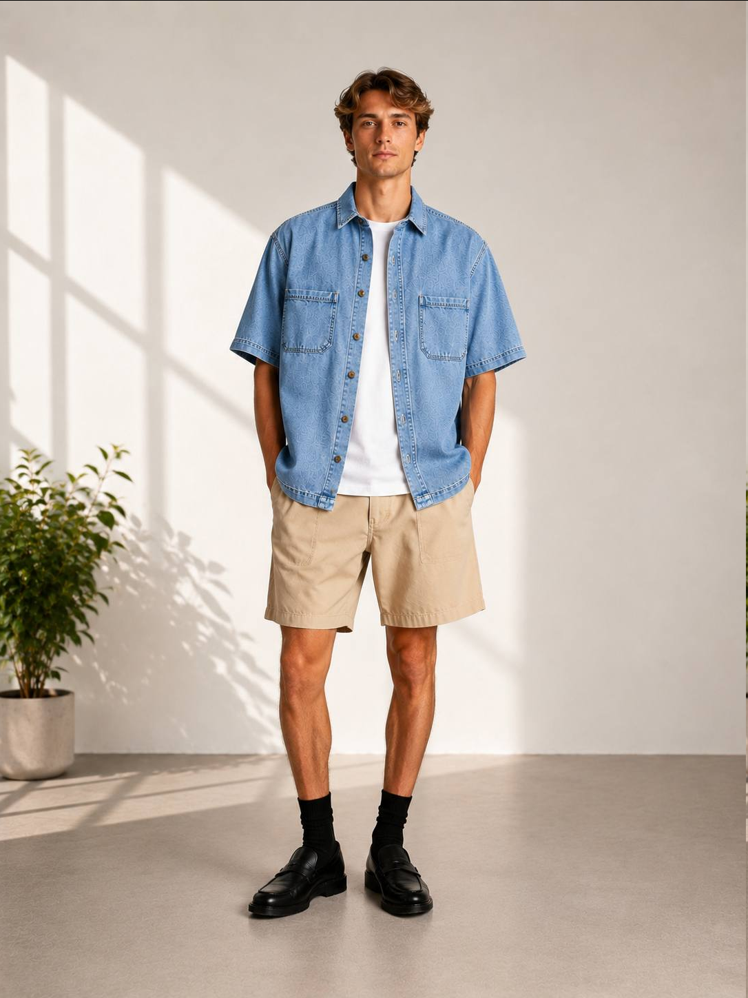 Denim ShirShort Sleeves Shirts - Loose fit