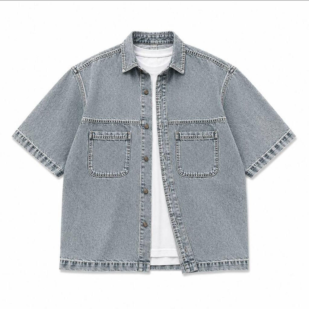 Denim ShirShort Sleeves Shirts - Loose fit