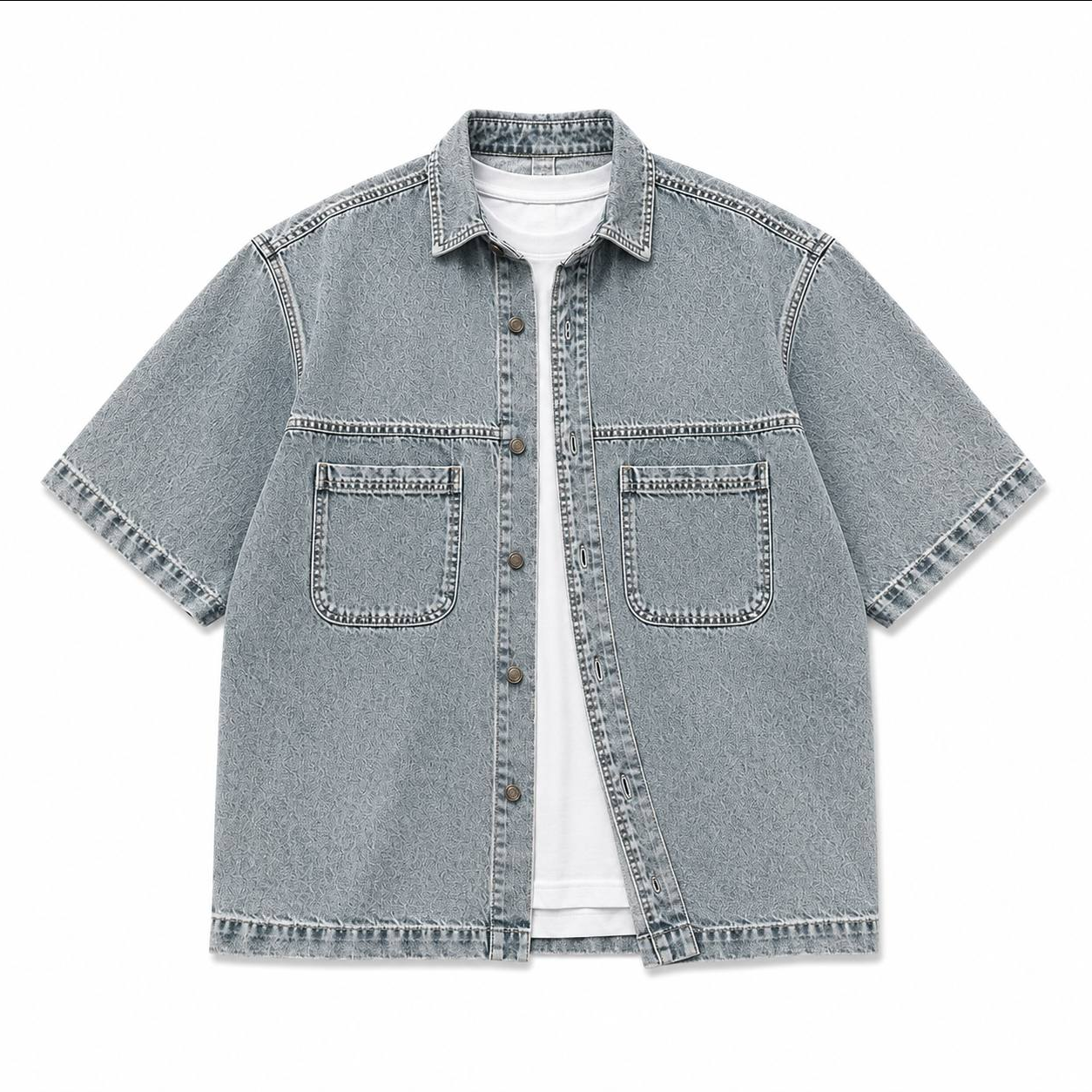 Denim ShirShort Sleeves Shirts - Loose fit