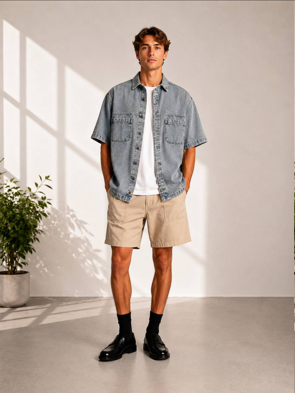 Denim ShirShort Sleeves Shirts - Loose fit