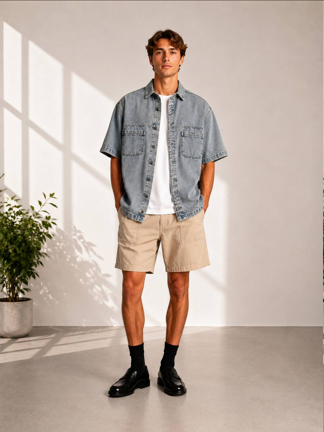 Denim ShirShort Sleeves Shirts - Loose fit
